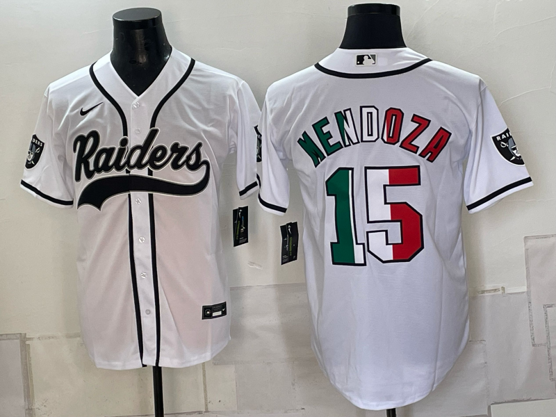 Men 2026 Oakland Raiders #15 Mendoza white Nike Limited NFL Jersey 093032
